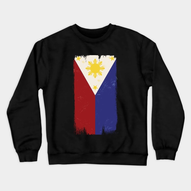 Philippines Flag Grunge Style Crewneck Sweatshirt by SunburstGeo